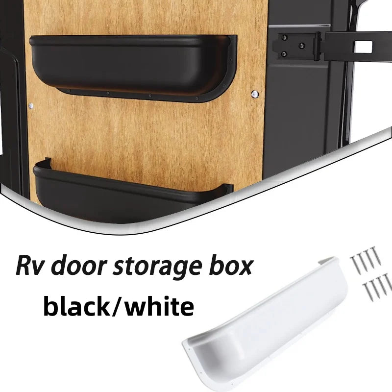 1/2PCS Camper Van Caravan White Storage Pocket Shelf Racking Universal Fit for RV Tools Barn Door with Fitting Screws UK