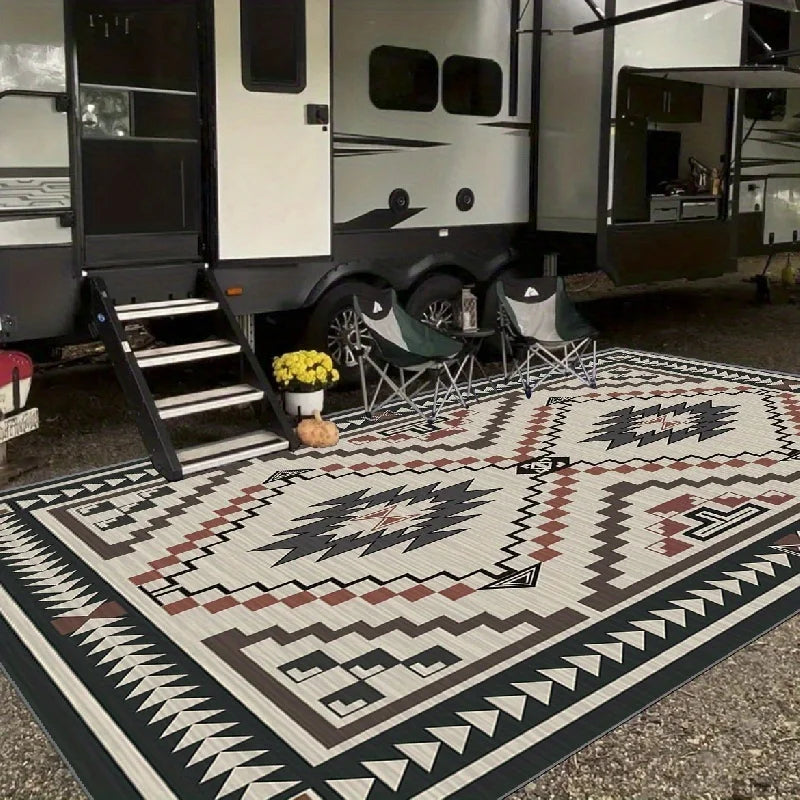 [Luxury RV Carpet] 1pc Luxury Portable Thin RV Camping Carpet | Outdoor Yard Garden Rug, Indoor Outdoor Entrance Non-slip