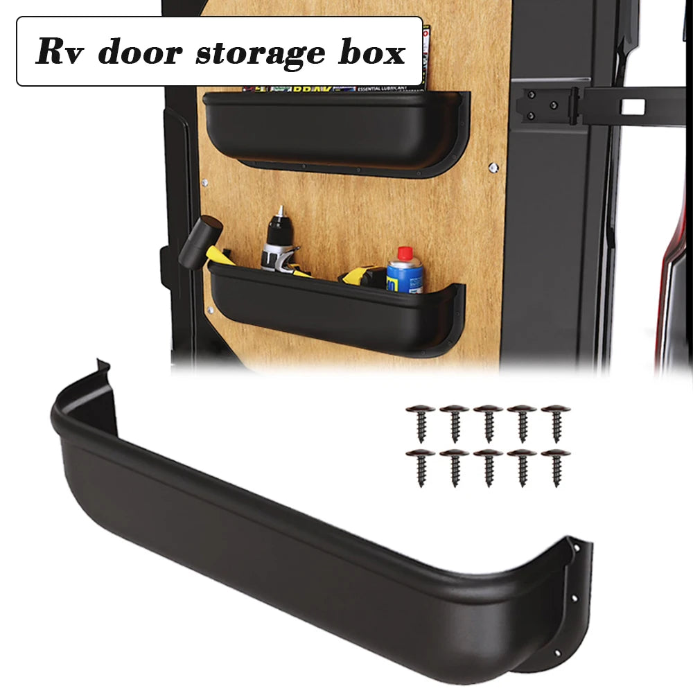 1/2PCS Camper Van Caravan White Storage Pocket Shelf Racking Universal Fit for RV Tools Barn Door with Fitting Screws UK