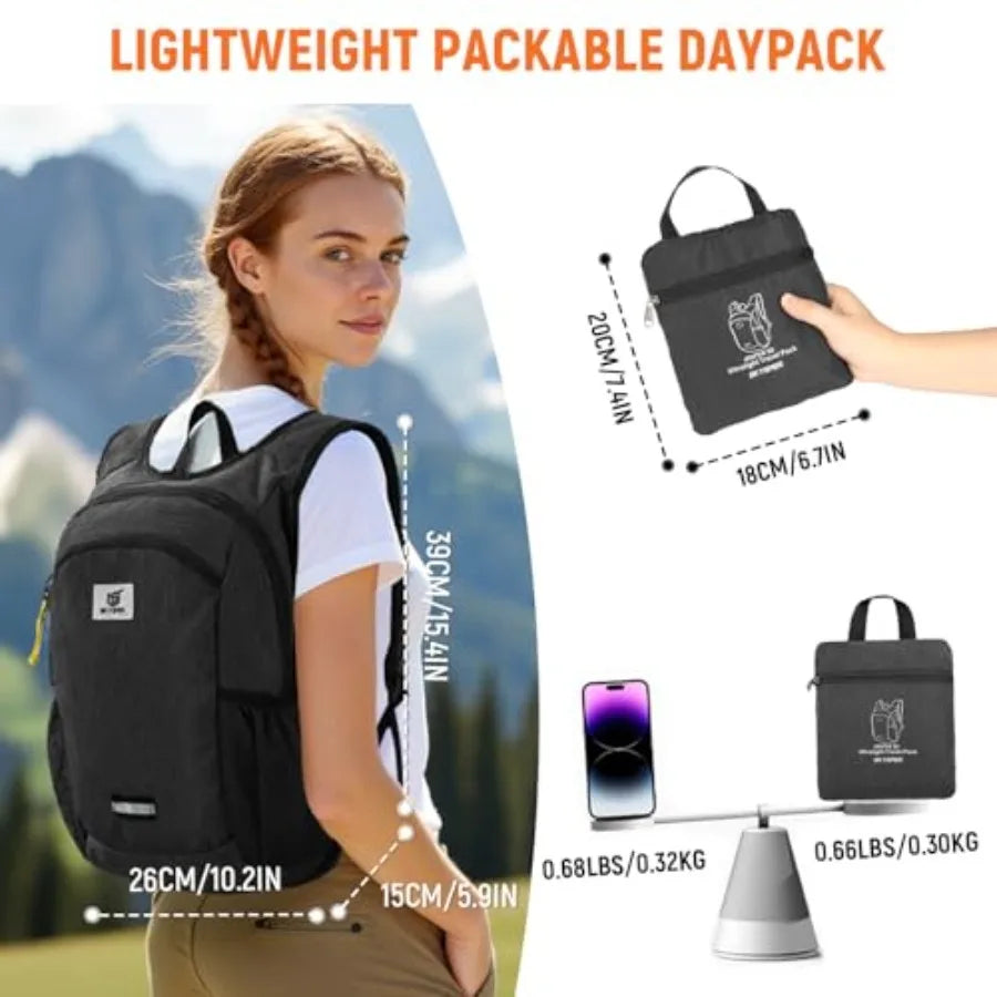 Hiking Backpack, Foldable and Packable Lightweight Daypack