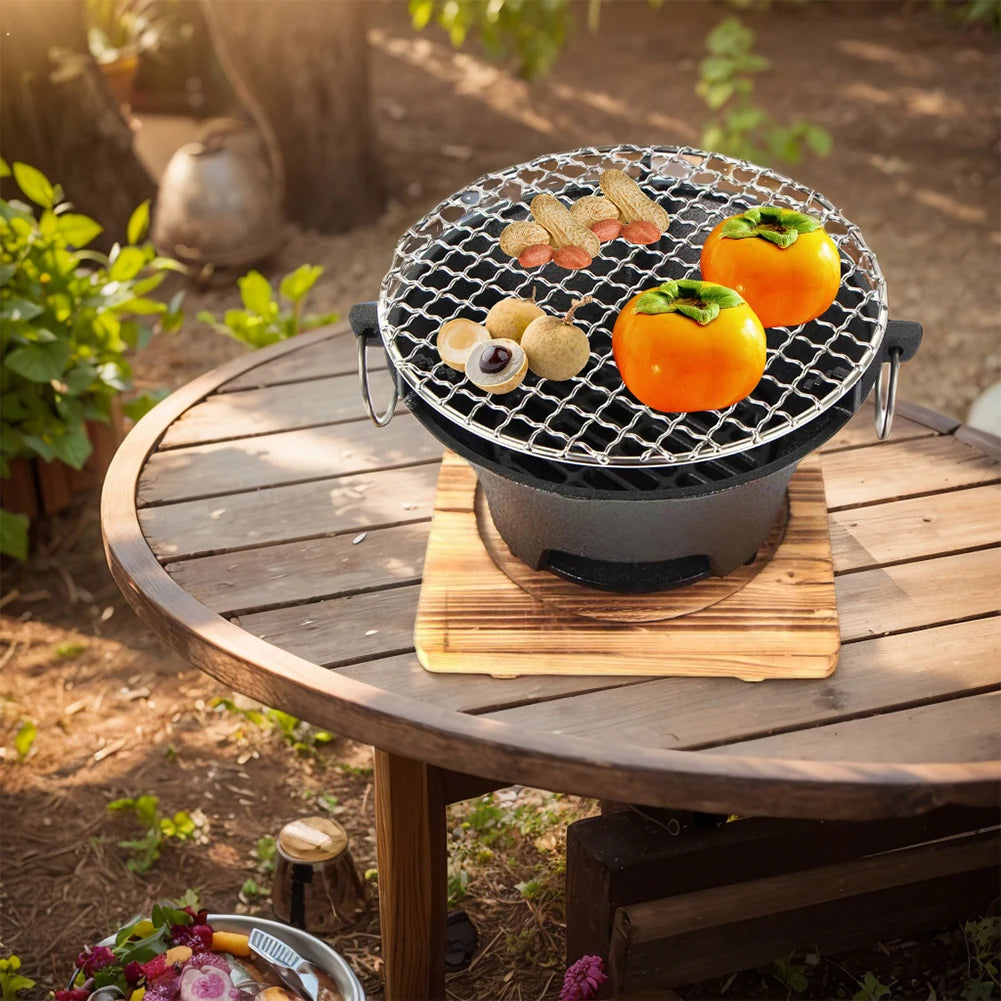 Tabletop Cast Iron Charcoal Barbecue Grill