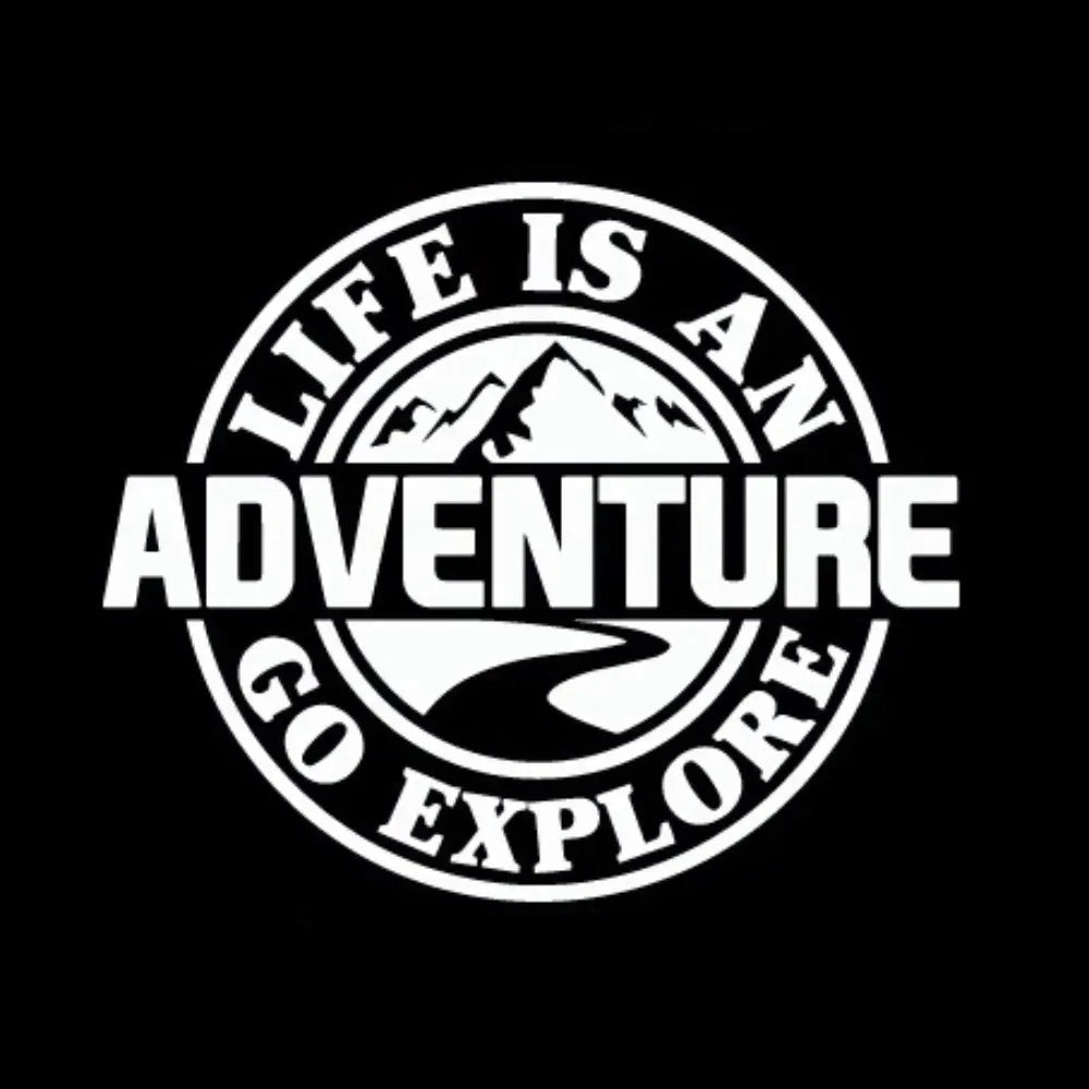 Life Is An Adventure window glass sticker camping RV off-road adventure motorcycle personalized latte art decorative Car sticker