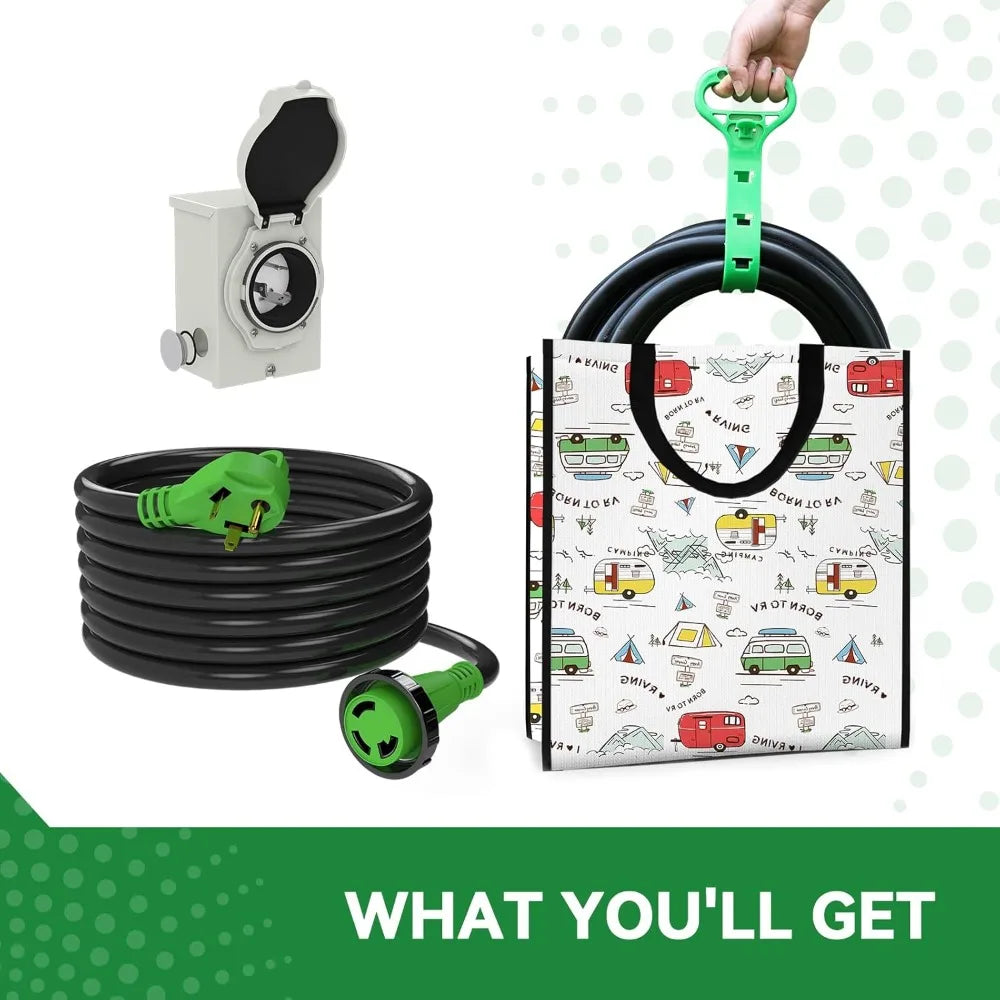 30 Amp Inlet Box & Extension Cord