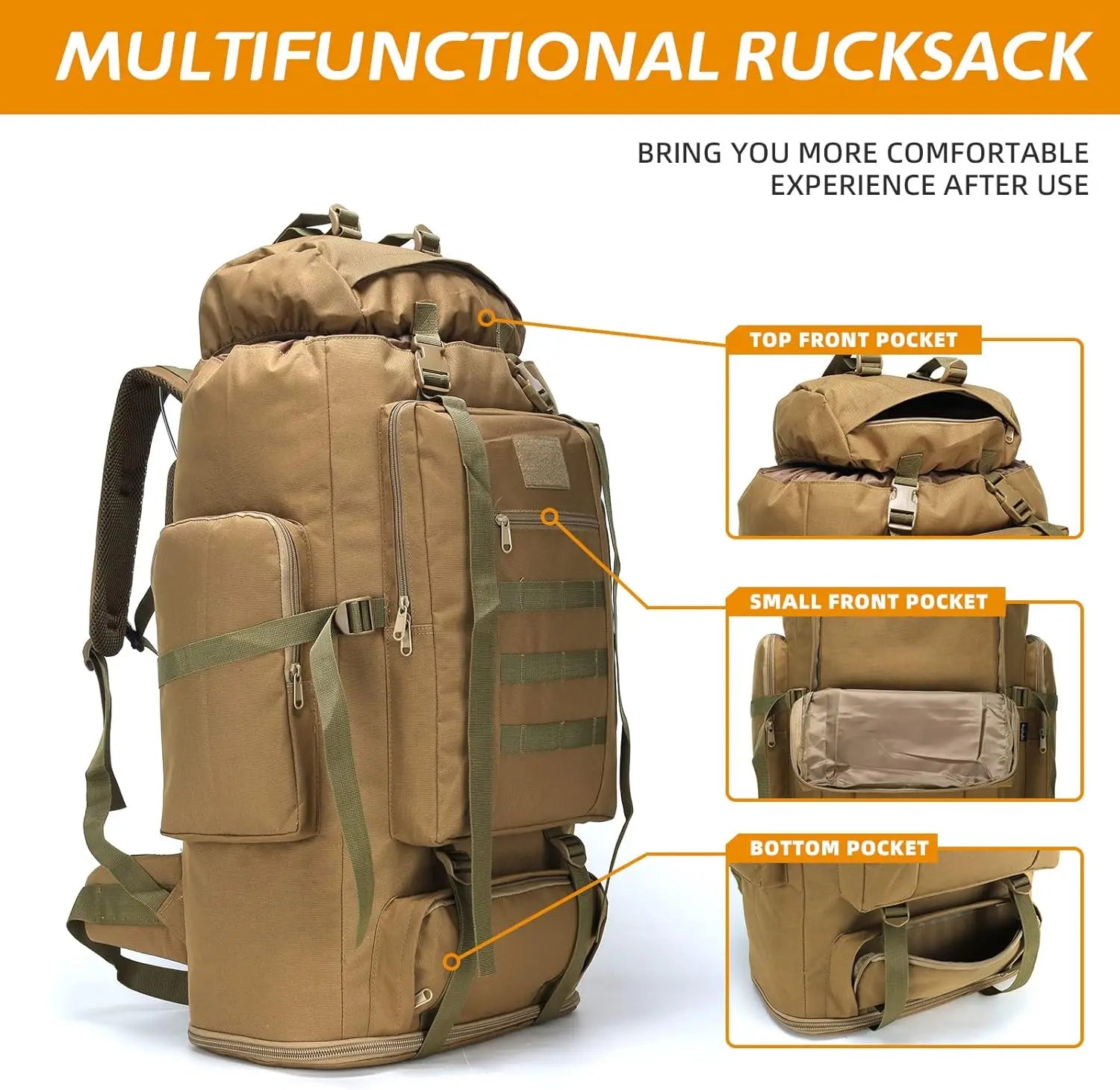 Hiking Camping  Waterproof Backpack with MOLLE System
