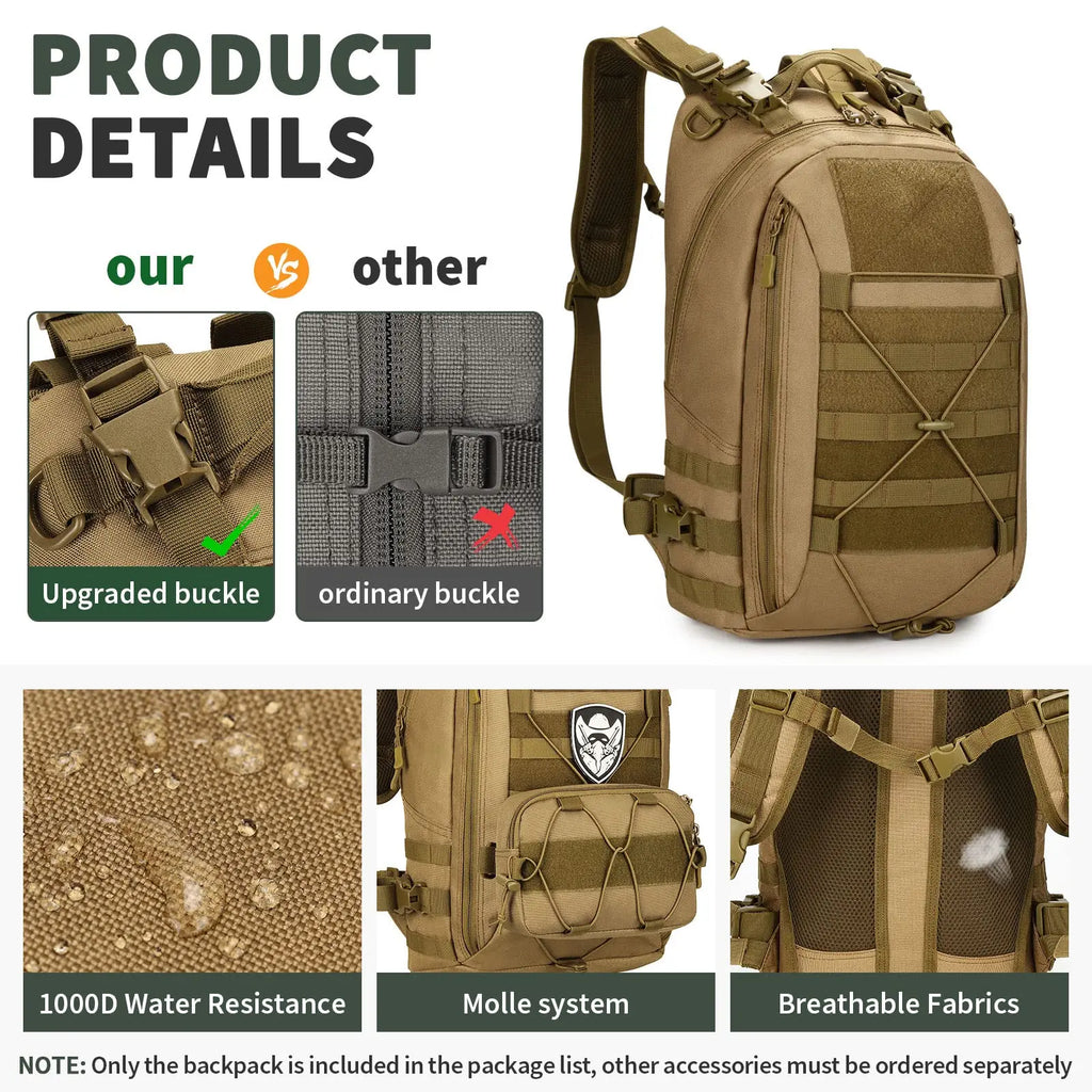Tactical Backpack MOLLE System Hiking Rucksack