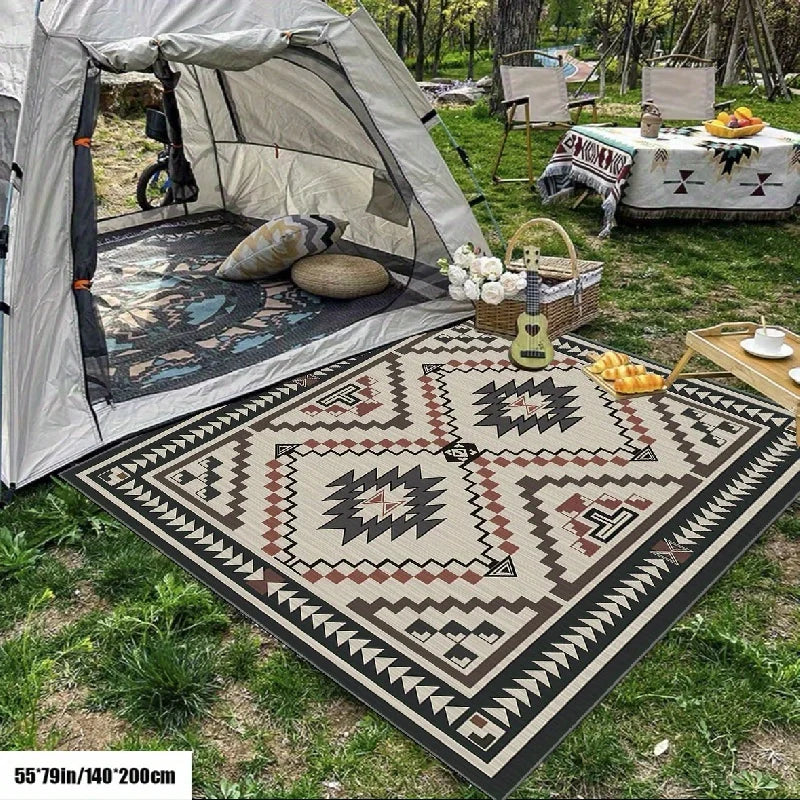 [Luxury RV Carpet] 1pc Luxury Portable Thin RV Camping Carpet | Outdoor Yard Garden Rug, Indoor Outdoor Entrance Non-slip