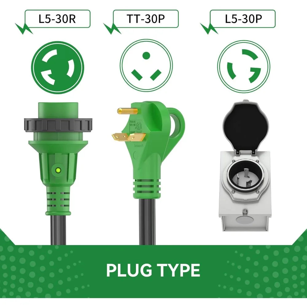 30 Amp Inlet Box & Extension Cord