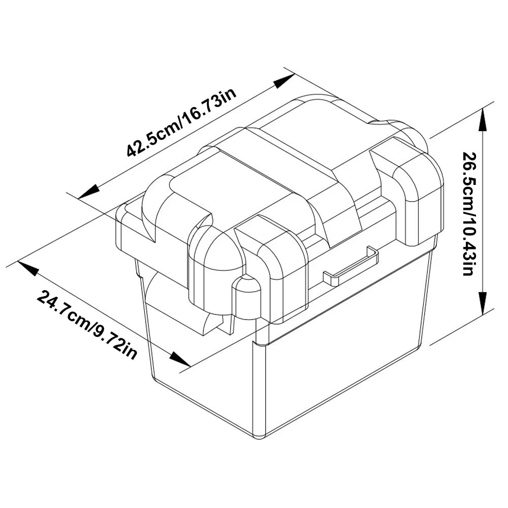 Car Battery Box Heavy Duty Box Heavy Duty Battery Box Automotive Replacement Battery Trays Box For Marine RV Accessories