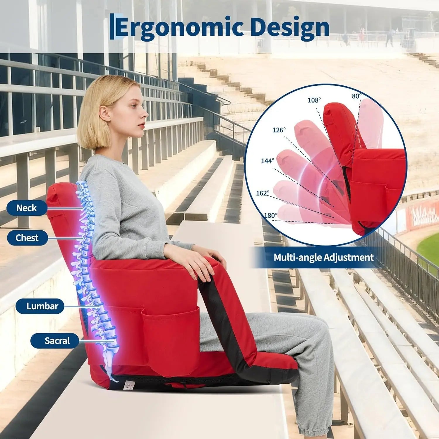 Portable Padded Stadium Seat Chair