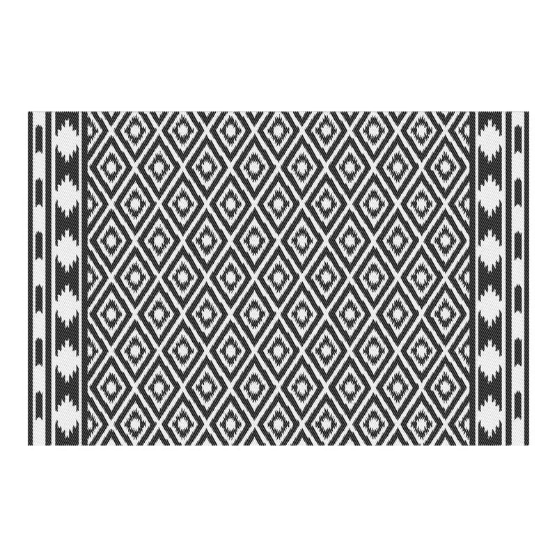 Large Outdoor Carpet for Patio Reuse Motorhome Patio Rugs Foldable Portable Summer Waterproof PP Tube Woven Beach Floor Mat Blue