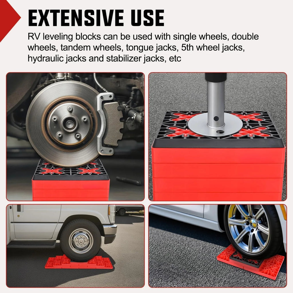 RV Leveling Blocks 12 Pack Interlocking Design