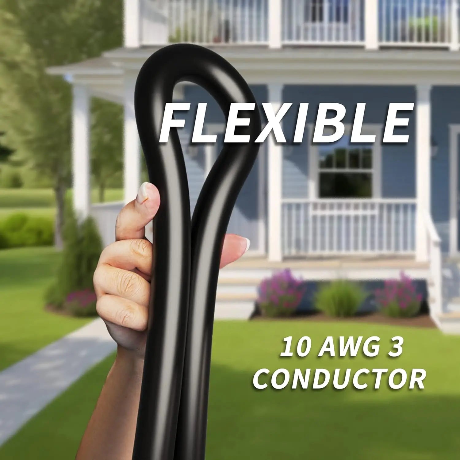100 FT 30 Amp RV Extension Cord Outdoor with Grip Handle, Flexible Heavy Duty 10/3 Gauge STW RV Power Cord Waterproof