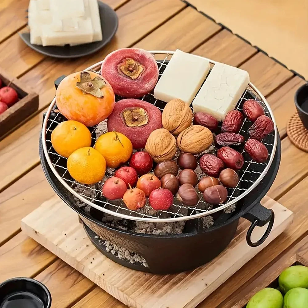 Tabletop Cast Iron Charcoal Barbecue Grill