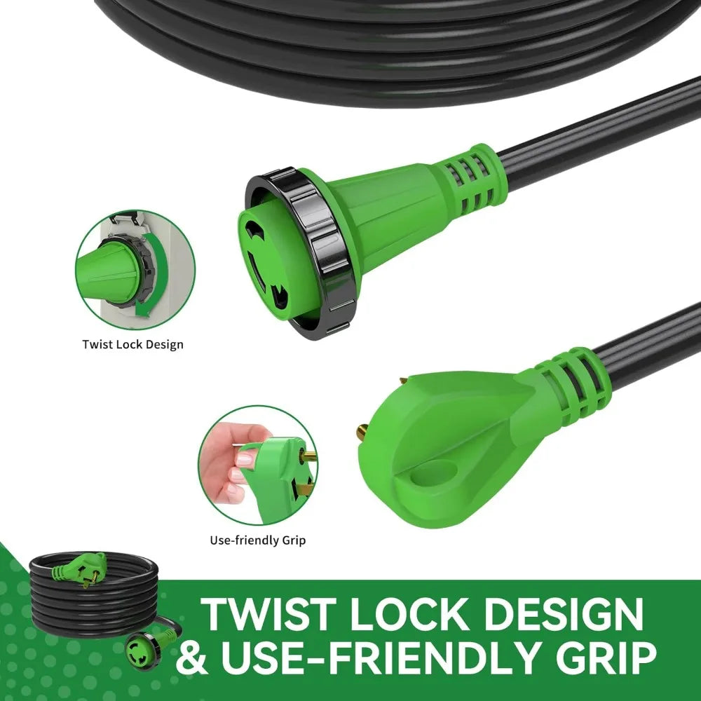 30 Amp Inlet Box & Extension Cord