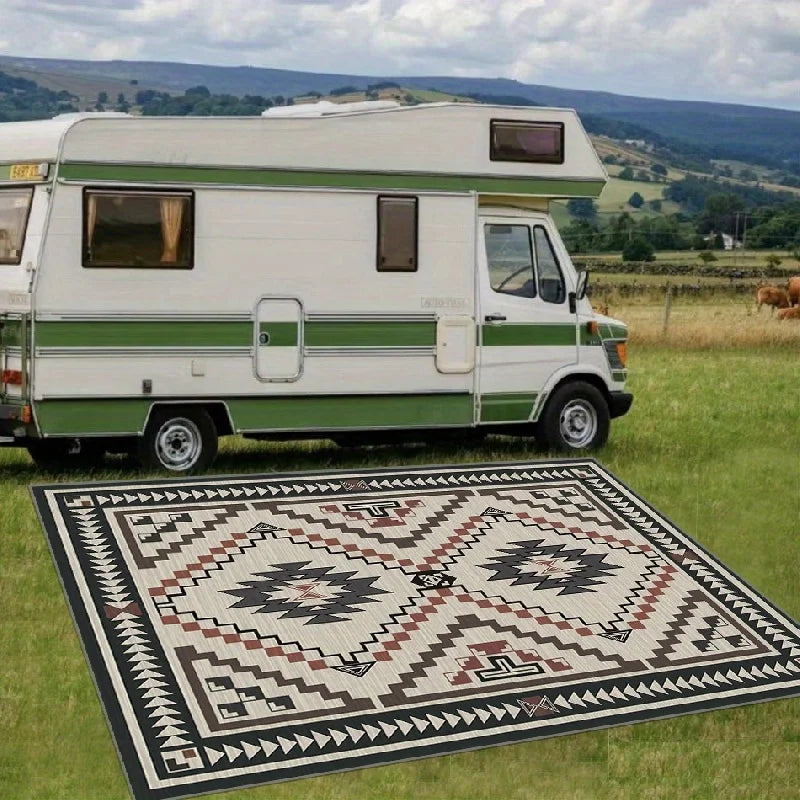 [Luxury RV Carpet] 1pc Luxury Portable Thin RV Camping Carpet | Outdoor Yard Garden Rug, Indoor Outdoor Entrance Non-slip