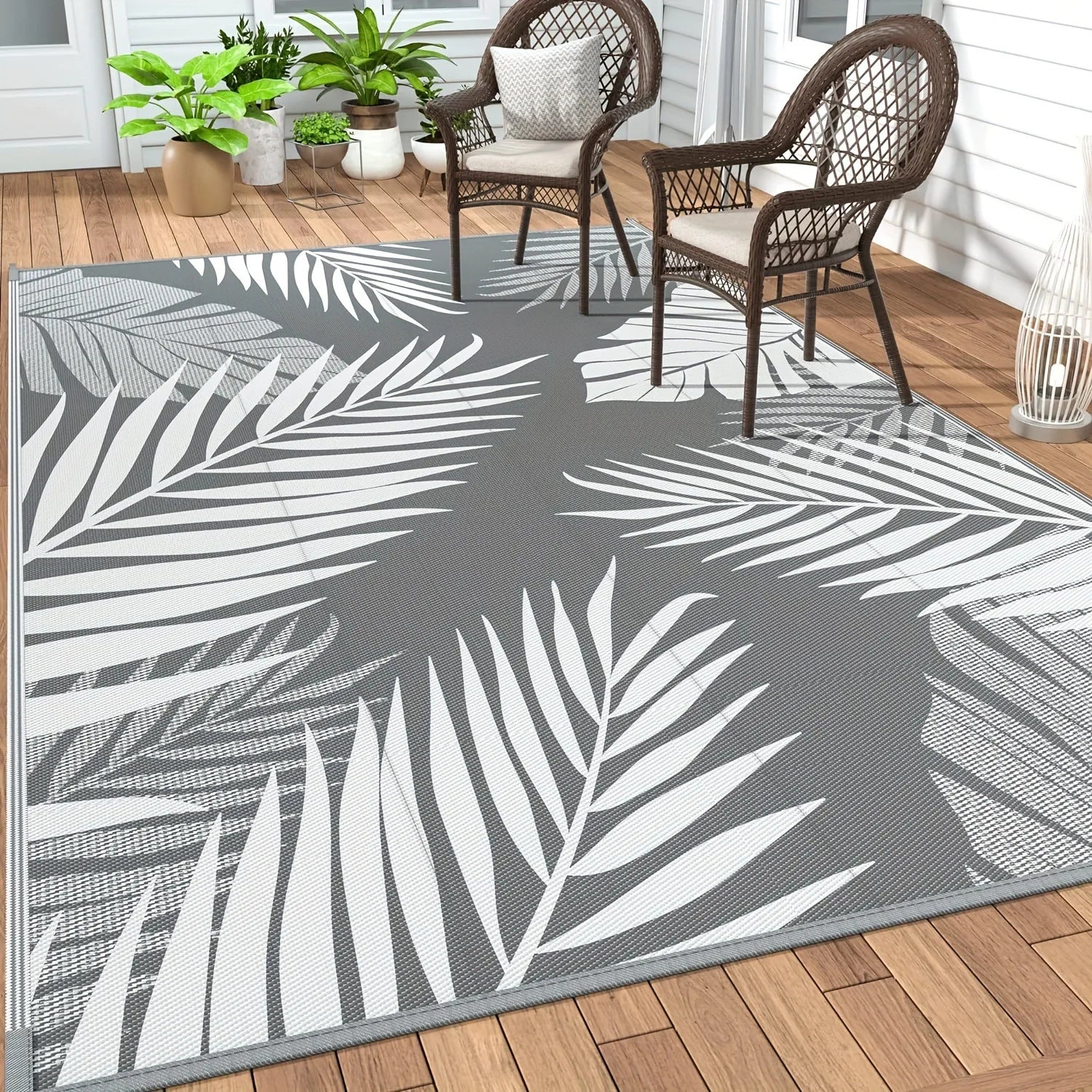 PP Plastic Tube Outdoor Carpet for Patio Leaves Woven Foldable Picnic Mats Waterproof Rug for Motorhome Summer Beach Carpets