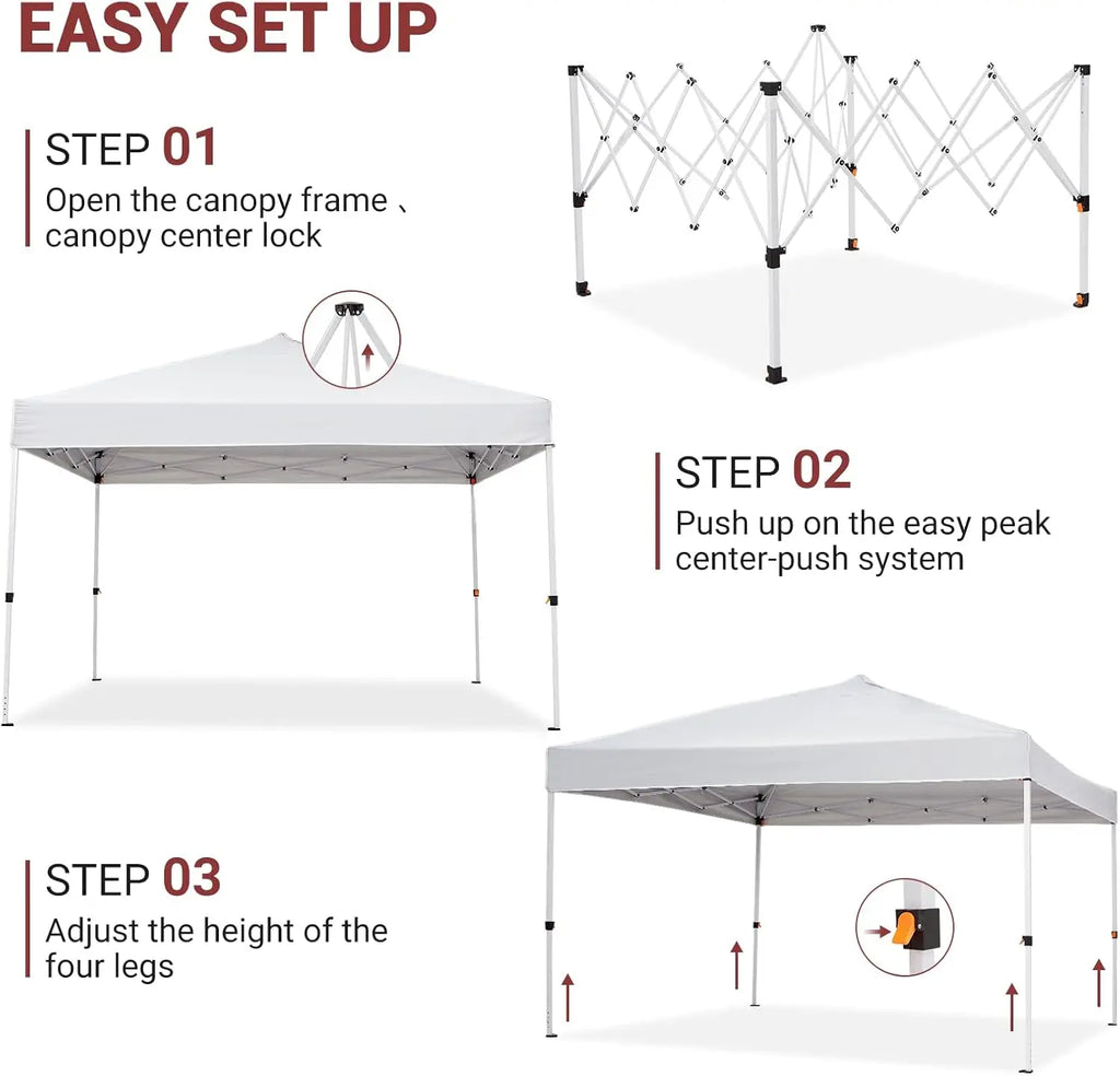 10x10 ft Pop-Up Canopy Tent with Mesh Walls – Waterproof & UV-Block Shade Shelter, Mosquito-Proof for Large Camping, Picnic