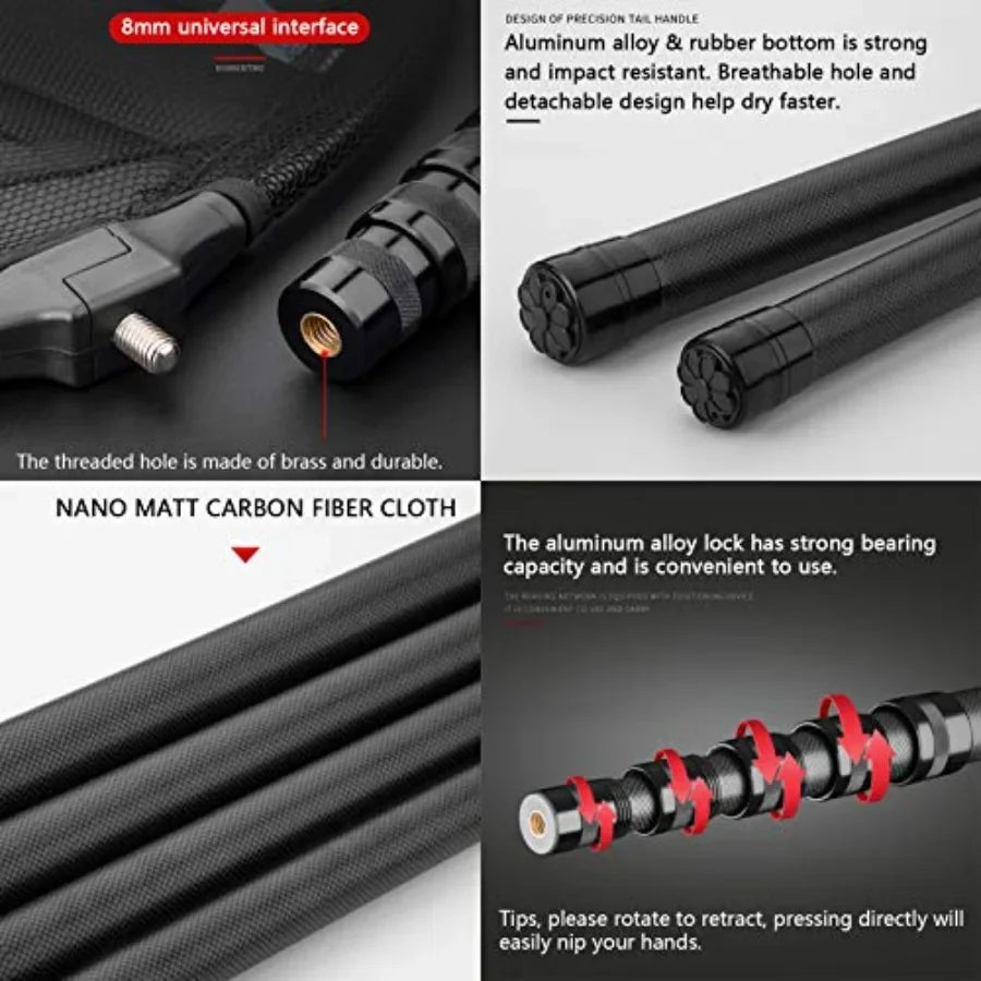Fishing Net: Carbon Fiber Telescoping Handle