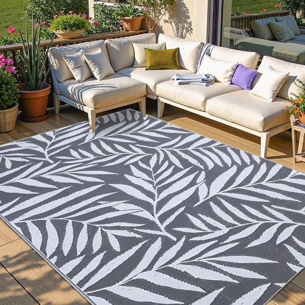 PP Plastic Tube Outdoor Carpet for Patio Leaves Woven Foldable Picnic Mats Waterproof Rug for Motorhome Summer Beach Carpets
